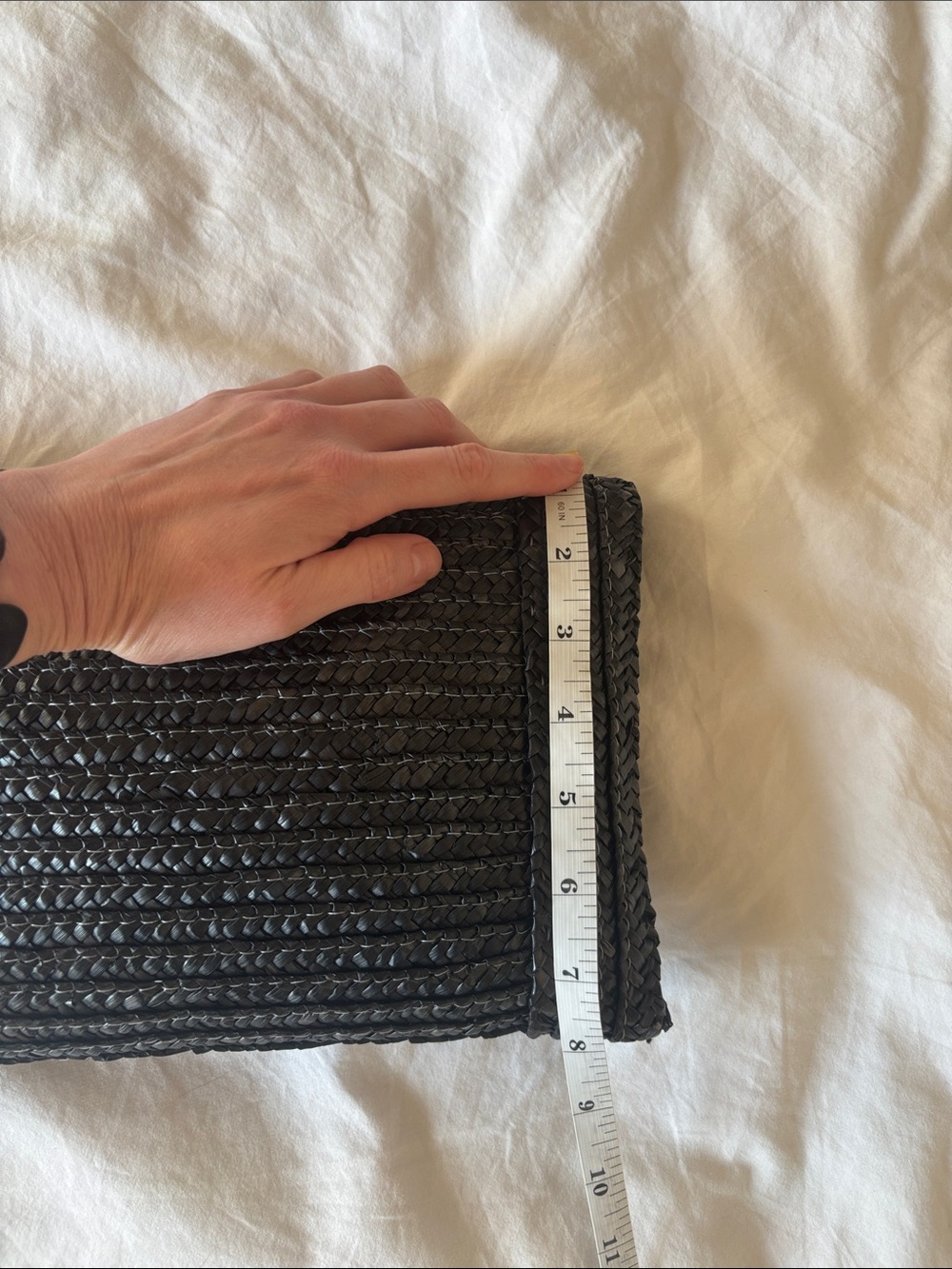 Black Raffie Envelope Clutch with Magnetic Closure - Picture 3 of 7